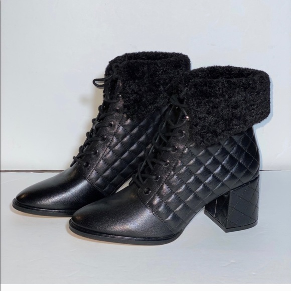 KARLLAGERFELD Cantyn Black Leather Booties Size 7 - Picture 6 of 13